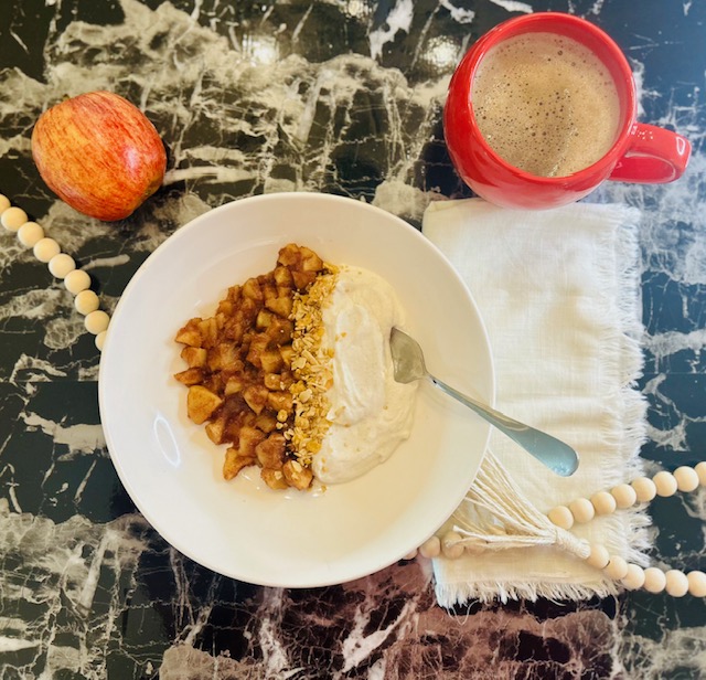 roasted apples, whipped ricotta, vanilla ricotta, spiced apples